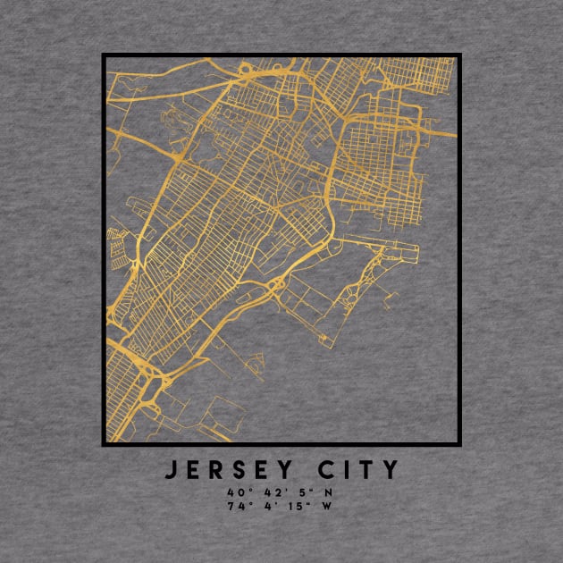 JERSEY CITY NEW JERSEY STREET MAP ART by deificusArt